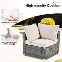 Xizzi 7-Piece Patio Furniture Outdoor Sofa Sets with New Wicker,Cushions and Coffee Table Suitable For patio, garden, backyard, yard balcony,Navy
