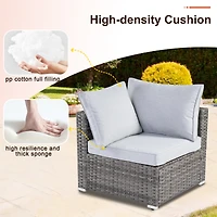 Xizzi 7-Piece Patio Furniture Outdoor Sofa Sets with New Wicker,Cushions and Coffee Table Suitable For patio, garden, backyard, yard balcony,Navy