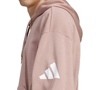 adidas Men's Essentials Three Bar Loose-Fit French Terry Hoodie