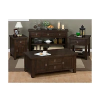 Kona Grove Distressed Rustic Solid Acacia Square End Table