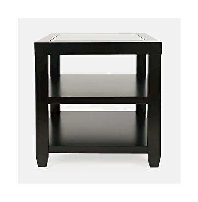 Urban Icon Contemporary Glass Inlay End Table with Storage