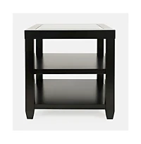 Urban Icon Contemporary Glass Inlay End Table with Storage