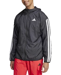adidas Men's Essential Three-Stripes Woven Windbreaker