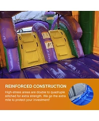 JumpOrange Amazon River Commercial Grade Inflatable Bouncer with Dual Slide and Splash Pool | for Adults and Kids | Includes Blower, Stakes & Storage