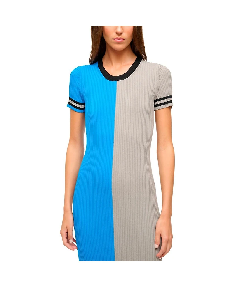 Staud Women's Blue/Silver Detroit Lions Colleen Dress