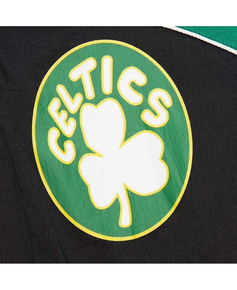 Mitchell & Ness Men's Black Boston Celtics Hardwood Classics Big Shot Premium Full-Zip Windbreaker Jacket