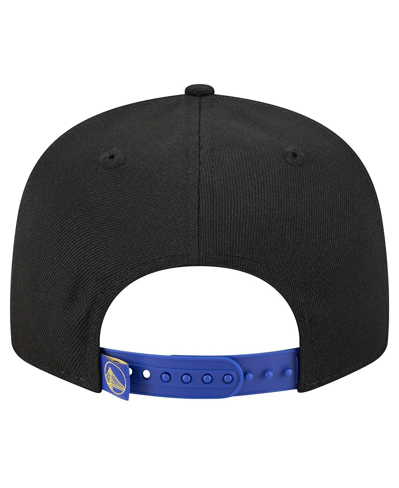 New Era Men's Black/Royal Golden State Warriors Sport Night Splatter 2-Tone 9FIFTY Snapback Hat