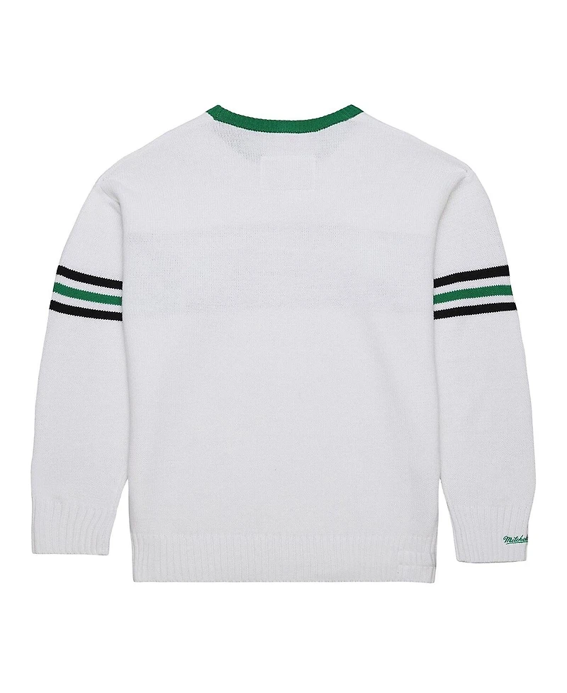 Mitchell & Ness Men's White New York Jets Throwback 1984 Pullover Sweater
