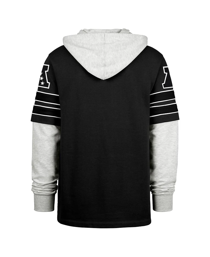 '47 Brand Men's Black Jacksonville Jaguars Double Header Blitz Cornerback Pullover Hoodie