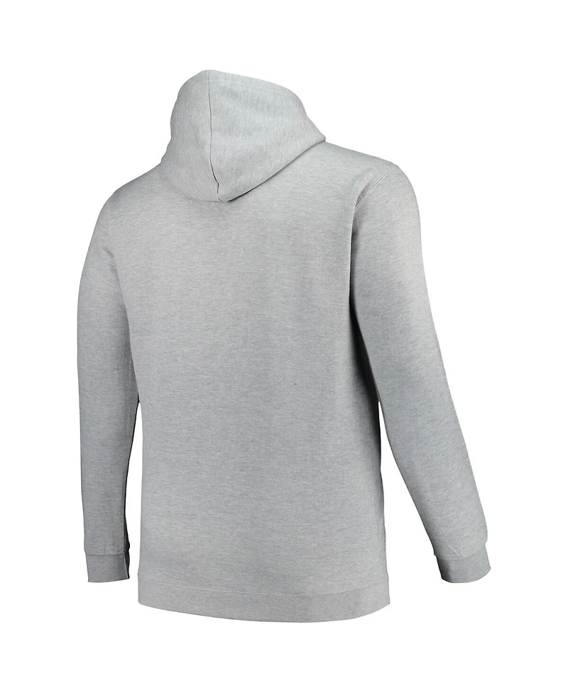 Mitchell & Ness Men's Heather Gray Charlotte Hornets Hardwood Classics Big Tall Pullover Hoodie
