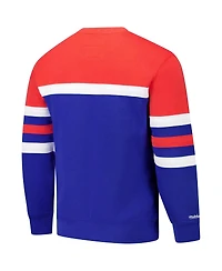 Mitchell & Ness Men's Royal/Red Denver Nuggets Hardwood Classics Vintage Logo Head Coach Pullover Sweatshirt