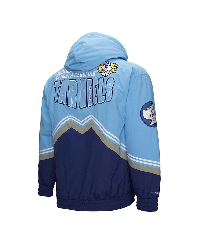 Mitchell & Ness Men's Navy/Carolina Blue North Carolina Tar Heels Throw It Back Vintage Logo Full-Zip Jacket