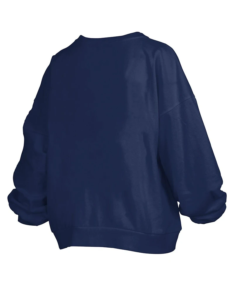 Pressbox Women's Navy Penn State Nittany Lions Big Aug Script Janice Oversized Pullover Sweatshirt