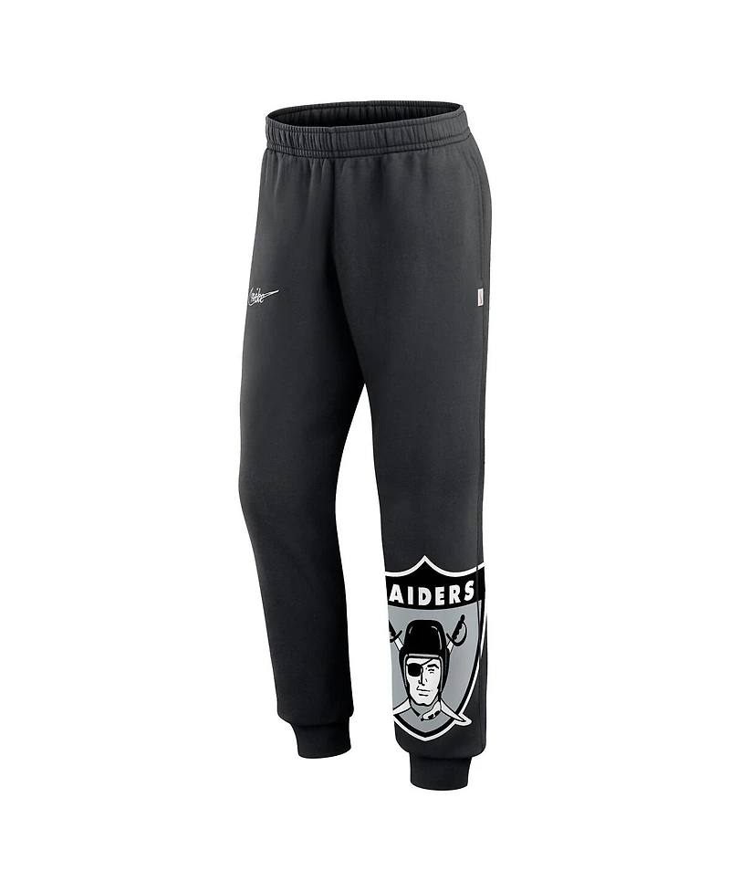 Nike Men's Black Las Vegas Raiders Logo Crop Joggers