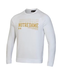 Under Armour Men's White Notre Dame Fighting Irish 2024/25 Sideline Wordmark Rival Raglan Pullover Sweatshirt
