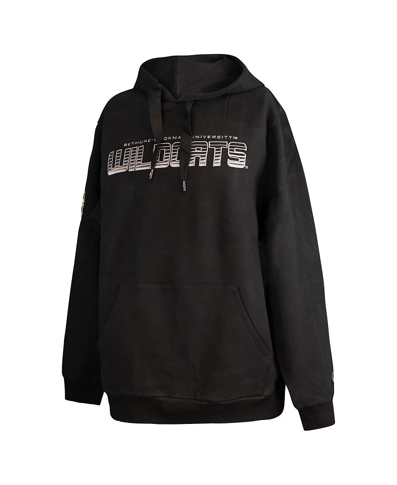 Fisll Men's Black Bethune-Cookman Wildcats Puff Print Sliced Pullover Hoodie