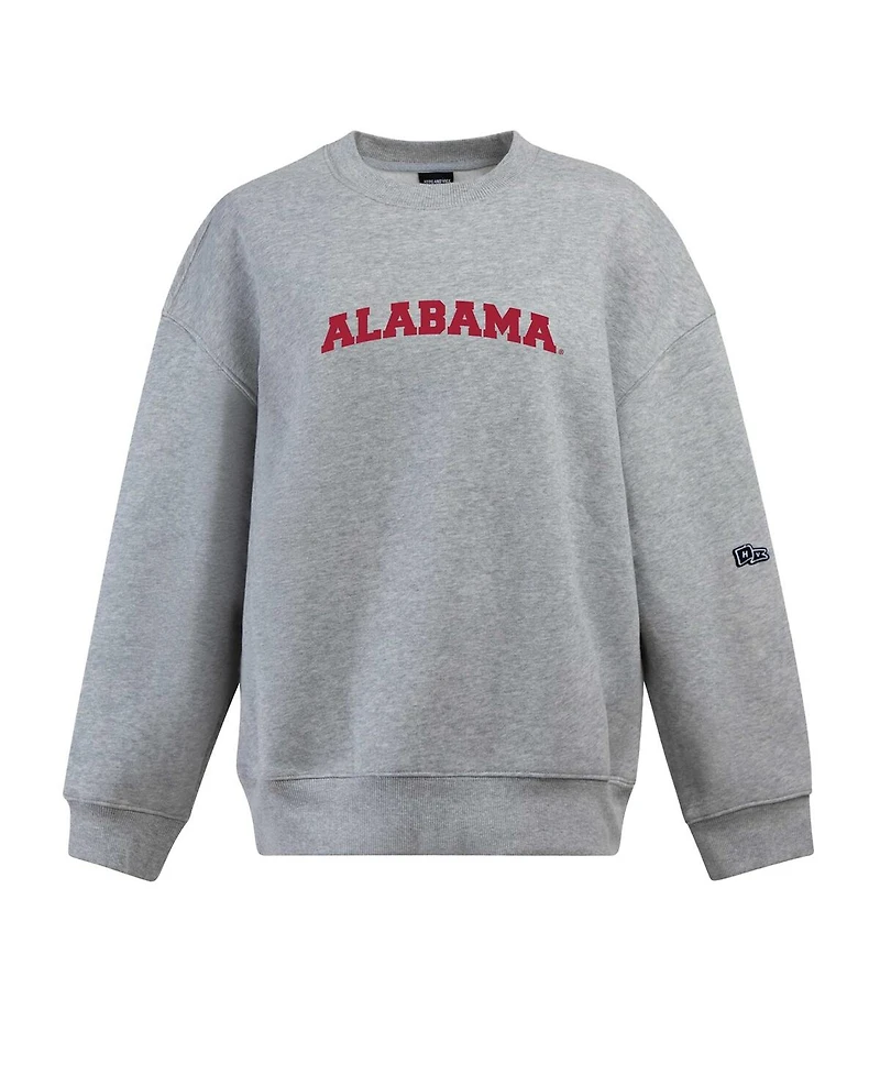 Hype And Vice Women's Heather Gray Alabama Crimson Tide Offside Pullover Sweatshirt