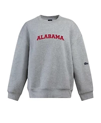 Hype And Vice Women's Heather Gray Alabama Crimson Tide Offside Pullover Sweatshirt