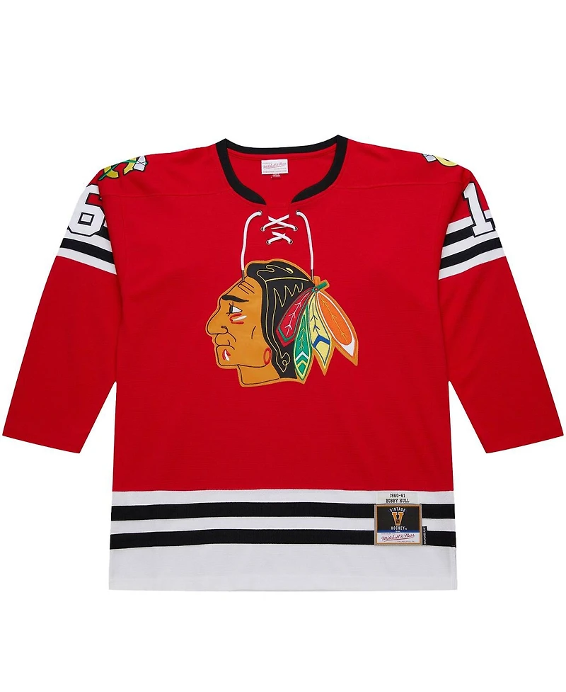 Mitchell & Ness Men's Scarlet Bobby Hull Chicago Blackhawks 1960-61 Power Play Jersey