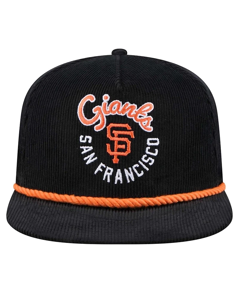 New Era Men's Black San Francisco Giants Full Circle Corduroy Golfer Adjustable Hat