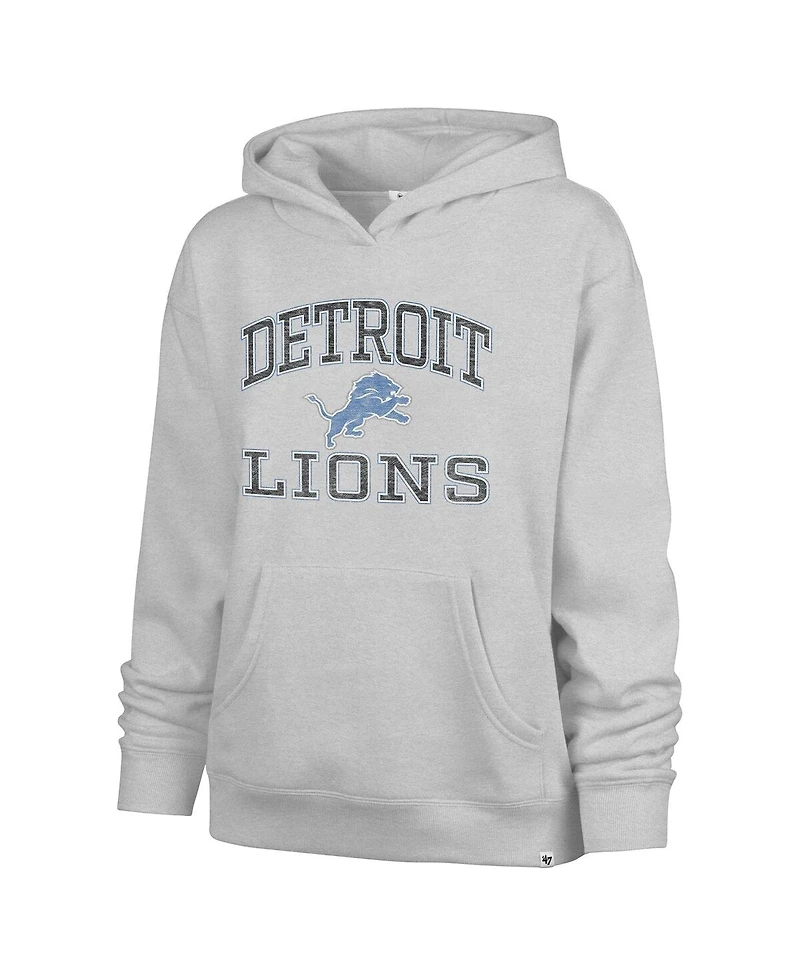 '47 Brand Women's Gray Detroit Lions Clarity Naomi Pullover Hoodie