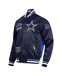 Pro Standard Men's Navy Dallas Cowboys Sublimated Satin Full-Snap Jacket