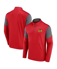 Fanatics Men's Red Chicago Blackhawks Logo Quarter-Zip Top