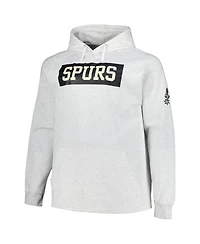 Fanatics Men's Ash San Antonio Spurs Big Tall Raglan Tri-Blend Pullover Hoodie