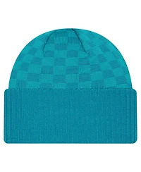 New Era Men's Aqua Miami Dolphins Checkered Cuffed Knit Hat