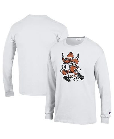 Champion Men's White Texas Longhorns Bevo Long Sleeve T-Shirt