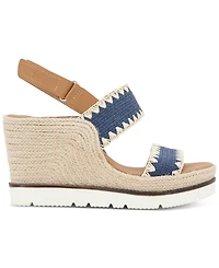 Gentle Souls Women's Evora Stitched-Trim Wedge Sandals