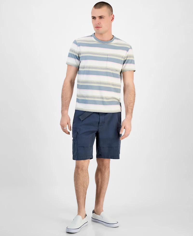 Sun + Stone Men's Regular-Fit Stripe Pocket T-Shirt