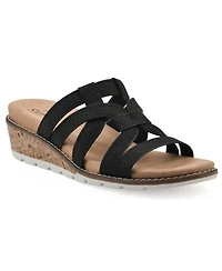Cliffs by White Mountain Women's Tinisha Wedge Slip-On Sandals