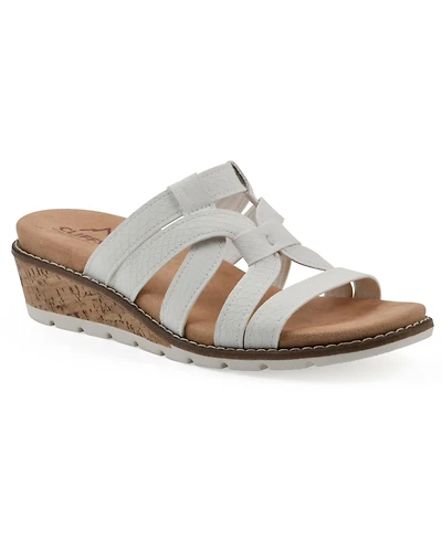 Cliffs by White Mountain Women's Tinisha Wedge Slip-On Sandals
