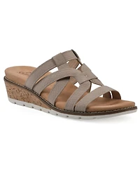 Cliffs by White Mountain Women's Tinisha Wedge Slip-On Sandals