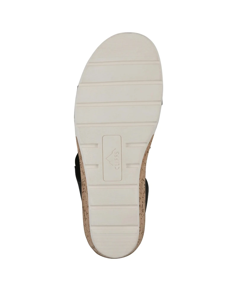 Cliffs by White Mountain Women's Tinnley Wedge Slip-On Sandals