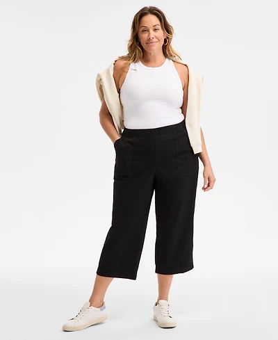 Style & Co Plus Pull-On Cropped Pants, Exclusively at Macy's