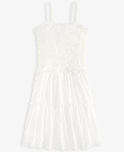 With Jules Big Girl Eyelet Pull On Smocked Bodice Dress