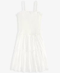With Jules Big Girl Eyelet Pull On Smocked Bodice Dress