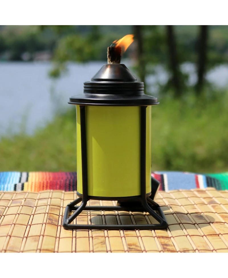 Outdoor Metal Patio Deck Poolside Lawn Tabletop Torch Set - Green, Blue, Orange