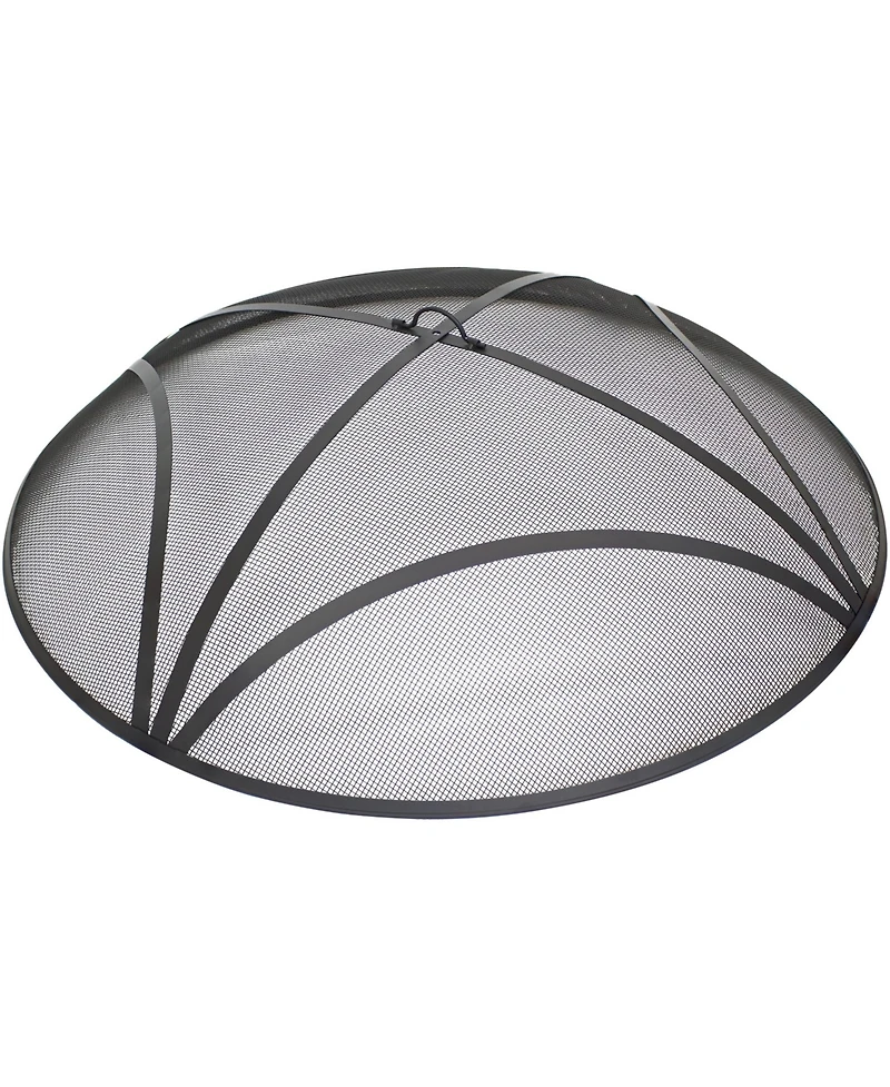 Outdoor Heavy-Duty Reinforced Steel Round Fire Pit Spark Screen with Ring Handle