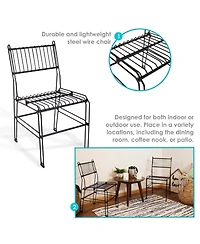 Indoor/Outdoor Furniture Steel Wire Dining Chair - Black