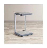 Global Archive Distressed Acacia and Stainless Steel "C" Table