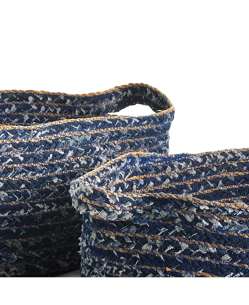 Denim Oval Baskets Set of 2