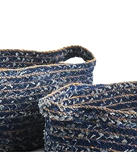 Denim Oval Baskets Set of 2