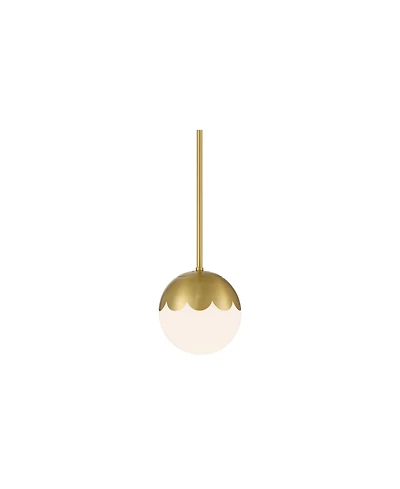 360 Lighting Camila 7" Mid Century Modern Pendant Ceiling Light Fixture Dining Room Over Table Globe Antique Brass Finish Mini