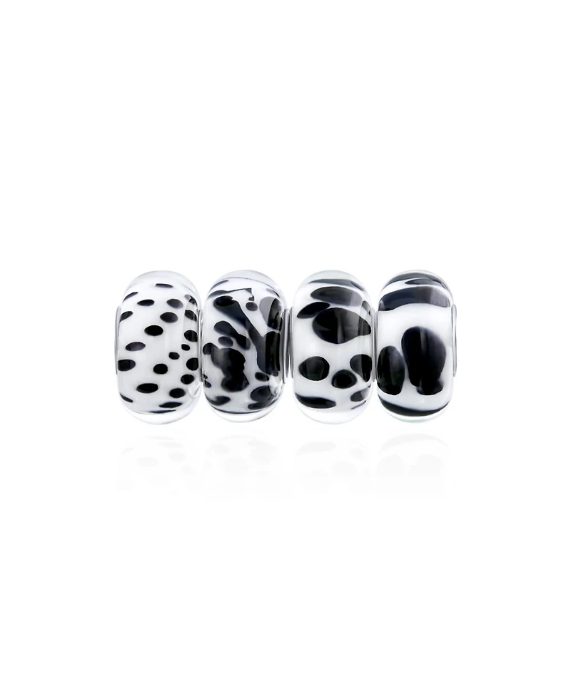 Bling Jewelry Mixed Set of 4 Sterling Silver Core Murano Glass Charm Beads Bracelets