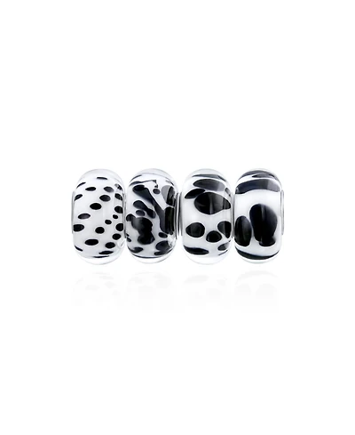 Bling Jewelry Mixed Set of 4 Sterling Silver Core Murano Glass Charm Beads Bracelets