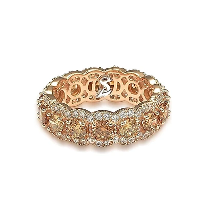 Suzy Levian Sterling Silver Cubic Zirconia French Filigree Eternity Band