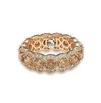 Suzy Levian Sterling Silver Cubic Zirconia French Filigree Eternity Band
